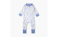 Sapling Organic Baby Zip Romper In Sardines