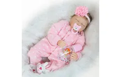 Reborn Baby Doll&comma; Realistic Doll&comma;55cm&comma; Newborn Baby girl&comma; with Costume and Pacifier&comma; for Ages 3 and Up