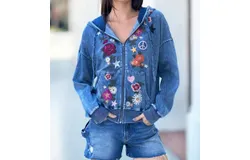 Billy T Camp Happy Hoodie In Denim