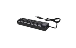 JDL-A7 HUB USB Hub 7 Port USB 2&period;0 Independent Switch Indicator High Speed Ultra Slim Splitter Hub with USB Cable for Desktop Notebook USB Mouse Scanner Digital Camera U Disk USB Keyboard and more