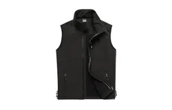 Men&apos;s windproof lightweight golf vest jacket with pockets softshell sleeveless jacket for running and hiking