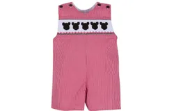 Lulu Bebe Mickey Mouse Shortall Romper In Red