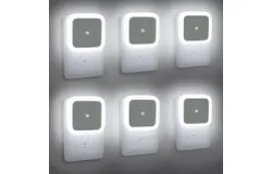 Lámpara de Noche&comma; 6 pcs Luz Nocturna Enchufable con Sensor&comma; Blanco de Lampara Led de Ahorro de Energía con Sensor para Dormitorio&comma; Armario&comma; Pasillo&comma; Sala de Estar&comma; Escalera - Luz Blanca