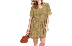 Umgee Leopard Babydoll Dress In Honey