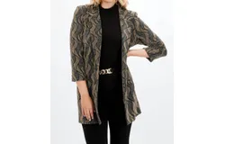Frank Lyman Shimmer Wave Motif Jacket In Gold&sol;navy