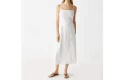 Michael Stars Allora Eyelet Midi Dress In White
