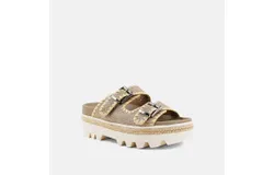 Shu Shop Women&apos;s Laura Sandal In Gold Woven