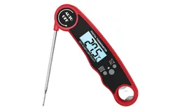 Meat Thermometer Digital - Fast Instant Read Food Thermometer for Cooking&comma; Candy Making&comma; Outside Grill&comma; Waterproof Kitchen Thermometer with Backlight & Hold Function - Red