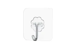 Transparent No-Drill Acrylic Adhesive Hooks 5kg Heavy-Duty&comma; 180° Rotating Hook 10-Pack for Practical Storage