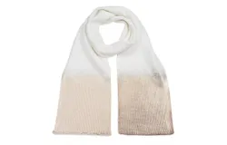 Jocelyn Women Ombre Metallic Knit Scarf In Ivory Gold