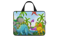 Dinosaur Palm Tree Laptop Bag Women Man 10 12 13 15 17 Inch Office Notebook Travel Computer Handbag Waterproof Bag Notebook Cover