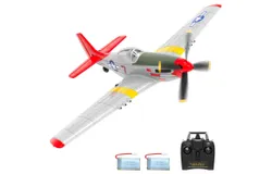 VOLANTEXRC RC Plane 4 Channel P51D Mustang Remote Control Airplane Fighter RTF with 6-Axis Gyro&comma; 3 Modes Easy to Fly&comma; 2&period;4GHz Radio Controlled Aircraft for Beginners&comma; Boys & Adults &lpar;Red&rpar;