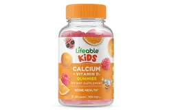 Lifeable® Calcium 500 mg with Vitamin D3 1&comma;000 IU for Kids Gummies - Teeth&comma; Bones - 60 Count