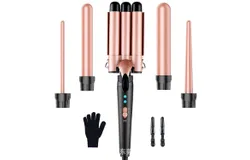 Waver Hot style Curling Iron Wand&comma; BESTOPE PRO 5 in 1 Curling Wand Set Fast Heating Hair Wand Curler in All Hair Type&comma;Rosegold