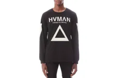 Hvman Long Sleeve Crew Neck Tee In Black