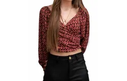 Osamore Rhombus Boho Blouse In Red