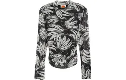 Farm Rio Women&apos;s Tulle Blouse&comma; Bossa Banana Black