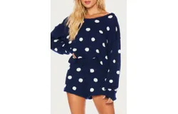 Beach Riot Sandy Short In Navy Polka Dot