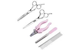 Pet Supplies Nail Clippers Scissors Grooming Pet Steel Scissors Five-Piece Pet Grooming Set