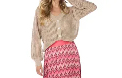 Esqualo Open Knit Cardigan In Gold
