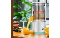 DUSENHO Electric Juicer Rechargeable - Citrus Juicer Machines with USB and Cleaning Brush Portable &period;White&sol;green