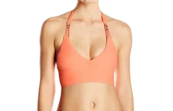 Pq Swim Women&apos;s Enjoy Lotus Halter Strap Plunge Neckline Bikini Top Swimsuit In Lotus