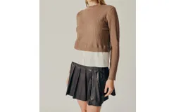 Deluc Amsonia Shirt Jumper Sweater Top In Taupe