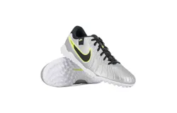 Nike Tiempo Legend 10 Academy Turf Shoes In Metallic Silver&sol; Black-Volt