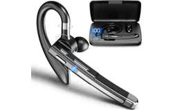 Bluetooth Wireless Earpiece for Cellphone&comma; Bluetooth 5&period;2 Headset Wireless Headphone with Charging Case&comma;Microphone for Office Driving&comma; Hands-Free Earphones Compatible with Android&sol;iOS