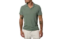 Velvet By Graham & Spencer Short Sleeved Beck Terry Polo In Green