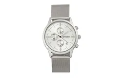 Breed Espinosa Chronograph Mesh-Bracelet Watch w&sol; Date - Silver