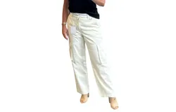 Pistola Addie High Rise Relaxed Cargo Trouser In Eggshell