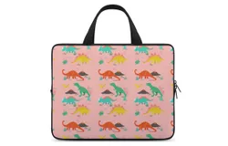 Jurassic Dinosaurs in Pink Laptop Bag Women Man 10 12 13 15 17 Inch Office Notebook Travel Computer Handbag Waterproof Bag Notebook Cover