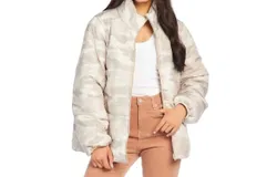 Mudpie Wade Puffer Jacket In Beige