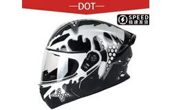 Motorbike folding full helmet&comma; DOT &plus; ECE approved&comma; unisex racing modular street helmet with double visor&comma; universal for men and women&comma; two adjustments&comma; universal for all four seasons（Black）