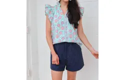 Victoria Dunn Kay Largo Blouse In Day Glow