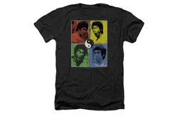 Bruce Lee Enter Color Block Adult Heather T-Shirt