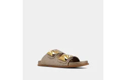 Shu Shop Women&apos;s Bernarda Woven Sandal In Gold