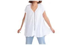 Ladies Summery Tunic&comma; Graceful Swing Top in 100&percnt; Cotton