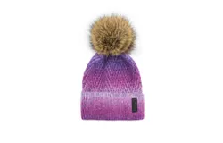 Maniere Knit Hat With Pom In Purple