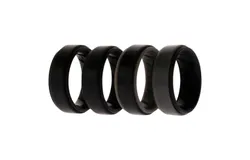 Silicone Wedding BR Step Ring Set - Black by ROQ for Men - 4 x 8 mm Ring