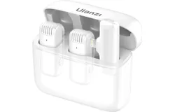 ULANZI J12 Wireless Lavalier Microphone for iPhone iPad White&comma; 2-in-1 Plug-Play Mic with Charging Case for Phone Video Recording Interview Youtubers Vloggers&comma; 65ft Transmission Range