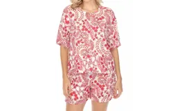 Johnny Was Neck Button Blouse In Lillet