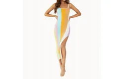Pq Swim Piper Slit Dress In Botanica
