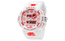 SMAEL Mens Sports Watches&comma;Waterproof Military Digital Watch Electronic Tactical Army Watches for Men Multifunction Wrist Watches with Dual Time Alarm Date Stopwatch-red