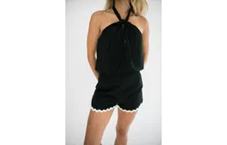 Falcon Park Katia Rickrrack Trim Shorts In Black