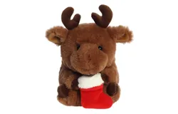 Aurora® Festive Rolly Pet™ 13cm Markus Moose™ Brown Stuffed Animal