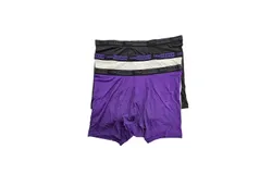 New Balance Men&apos;s 3-Pack Athletic Mesh Boxer Briefs In Black&sol;ice&sol;prism Purple
