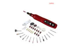 HARDELL Mini Cordless Rotary Tool Kit&comma;5-Speed and USB Charging with Accessories&comma;50PCS&lpar;Red&rpar;