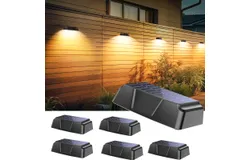 Brightown Solar Fence Lights Outdoor - 6 Pack Solar Outdoor Lights ,7 RGB Color,  Deck Solar Lights for Outside Yard Step